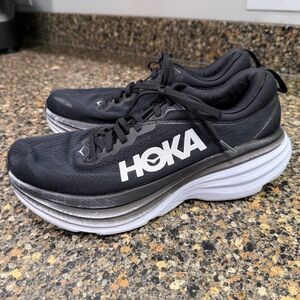 Hoka One One Women's Black and White Athletic Running Shoes size 10